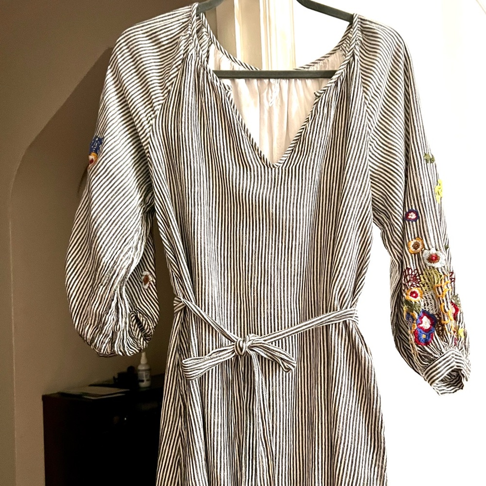Anthropologie Feather Bone Lindsey Striped Tunic Dress Large